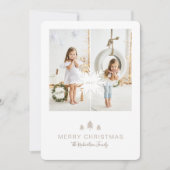 クラフト紙クリスマスツリー&スノーフレーク2写真 シーズンカード (正面)