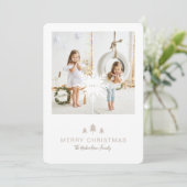 クラフト紙クリスマスツリー&スノーフレーク2写真 シーズンカード (スタンド正面)
