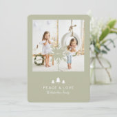 クラフト紙クリスマスツリー&スノーフレーク2写真 シーズンカード (スタンド正面)