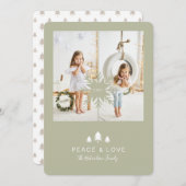 クラフト紙クリスマスツリー&スノーフレーク2写真 シーズンカード (正面/裏面)