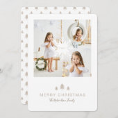 クラフト紙クリスマスツリー&スノーフレーク3写真 シーズンカード (正面/裏面)