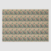 クラフト紙グリーンツリーズ金ゴールドスターティッシュペーパー 薄葉紙 (正面)