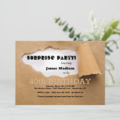 クラフト紙サプライズ誕生日パーティー 招待状 (スタンド正面)