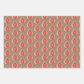 クラフト紙サマーレッドグアバフルーツ ラッピングペーパーシート (正面3)