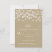 クラフト紙シンプルな田舎風の結婚式RSVP 出欠カード (正面)