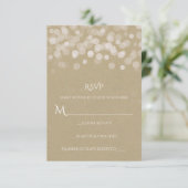 クラフト紙シンプルな田舎風の結婚式RSVP 出欠カード (スタンド正面)