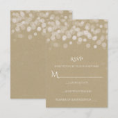 クラフト紙シンプルな田舎風の結婚式RSVP 出欠カード (正面/裏面)