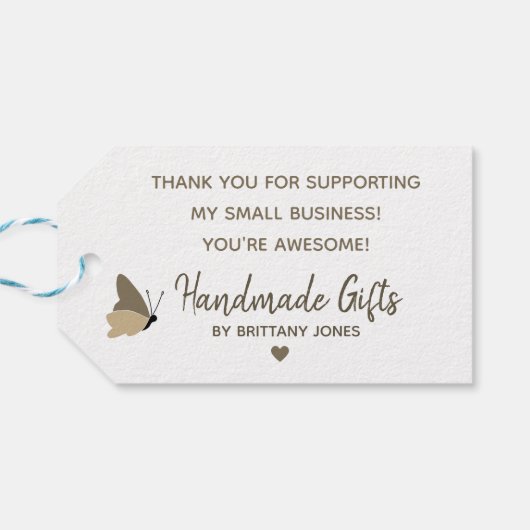 クラフト紙シンプルプレーン手作りギフトシグネチャー ギフトタグ (裏面横)