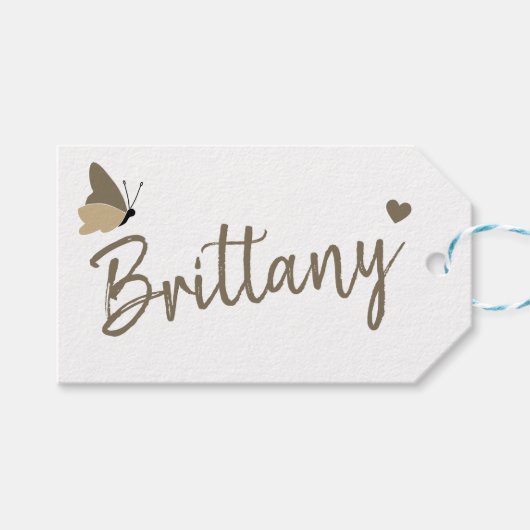 クラフト紙シンプルプレーン手作りギフトシグネチャー ギフトタグ (正面(横))