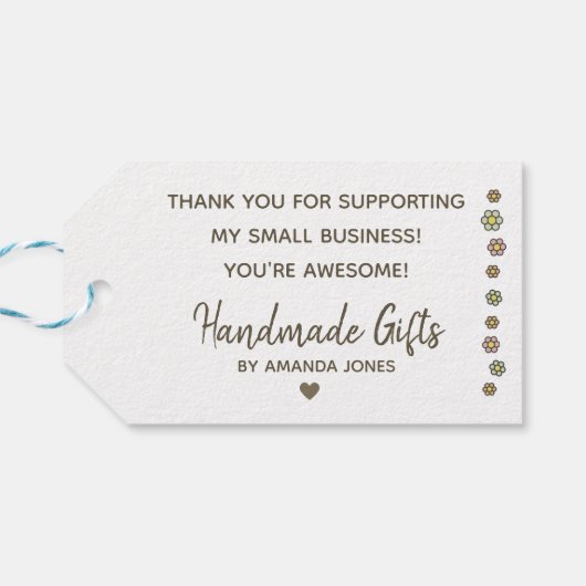 クラフト紙シンプルプレーン手作りギフトシグネチャー ギフトタグ (裏面横)