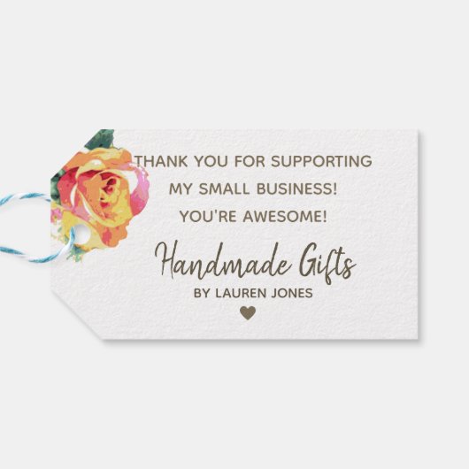 クラフト紙シンプルプレーン手作りギフトシグネチャー ギフトタグ (裏面横)