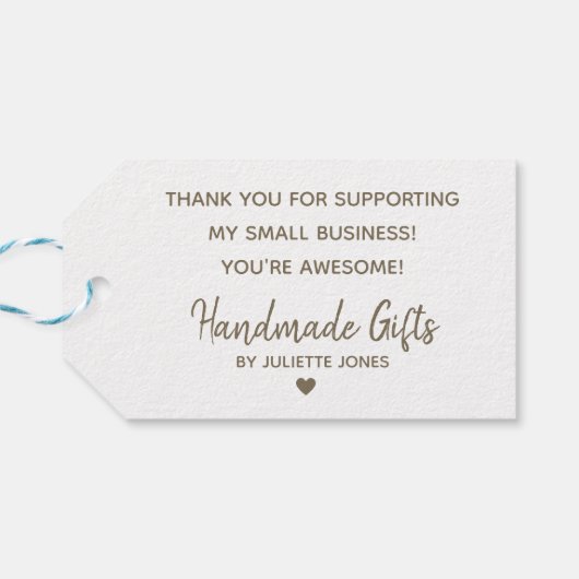 クラフト紙シンプルプレーン手作りギフトシグネチャー ギフトタグ (裏面横)