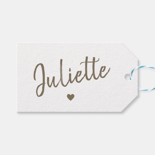 クラフト紙シンプルプレーン手作りギフトシグネチャー ギフトタグ (正面(横))