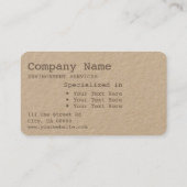 クラフト紙シンプルミニマ素朴リストヴィンテージ 名刺 (裏面)