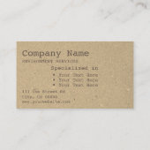 クラフト紙シンプルミニマ素朴リストヴィンテージ 名刺 (裏面)