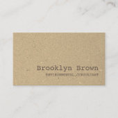 クラフト紙シンプルミニマ素朴リストヴィンテージ 名刺 (正面)