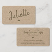 クラフト紙シンプル平素手作り贈り物サイン 名刺 (正面/裏面)