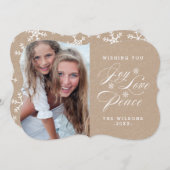 クラフト紙ジョイ | 休日のフォトカード シーズンカード (正面/裏面)