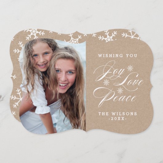 クラフト紙ジョイ | 休日のフォトカード シーズンカード (正面/裏面)