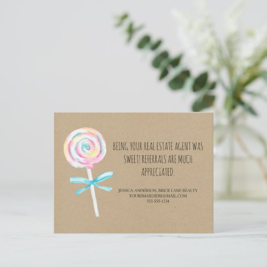 クラフト紙スイートトリート実在エテート紹介 ポストカード (スタンド正面)