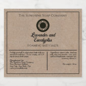 クラフト紙スタイルバスソートパウチラベル付ロゴ スパークリングワインラベル (シングルラベル)