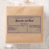 クラフト紙スタイルパープル文字化粧品瓶ラベル ラベル (インサイチュ)