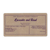 クラフト紙スタイルパープル文字化粧品瓶ラベル ラベル (正面)