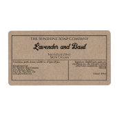 クラフト紙スタイルブラック文字石鹸ラベル ラベル (正面)