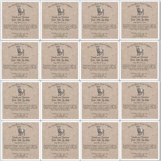 クラフト紙スタイルヤギのミルクリップバーム管ラベル シール (正面)