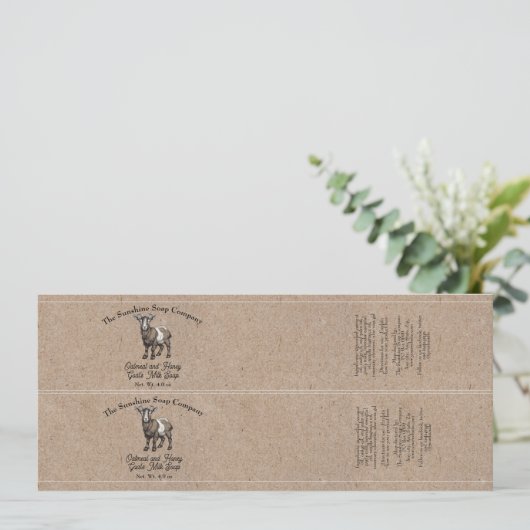 クラフト紙スタイルヤギの乳石鹸ベリーバンド 招待状 (スタンド正面)