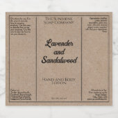 クラフト紙スタイル化粧品ボトルラベル スパークリングワインラベル (シングルラベル)