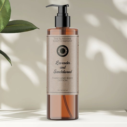 クラフト紙スタイル化粧品ボトルラベル（ロゴ付き） スパークリングワインラベル