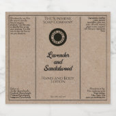 クラフト紙スタイル化粧品ボトルラベル（ロゴ付き） スパークリングワインラベル (シングルラベル)