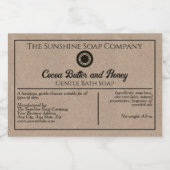 クラフト紙スタイル石けん包装ラベル(ロゴ付き) フードラベル (シングルラベル)