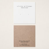 クラフト紙スタッドイヤリングスクエアディスプレイカード (正面&裏面)