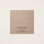 クラフト紙スタッドイヤリングスクエアディスプレイカード (裏面)