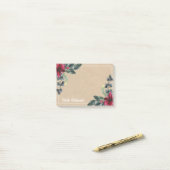 クラフト紙スプルチェレッドポインセチア ポストイット (デスク上)