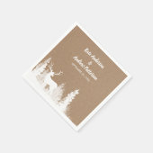 クラフト紙ディアクリスマ結婚ス スタンダードカクテルナプキン (角)