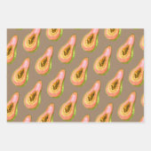 クラフト紙トロピカルカクテルグアバスイカ ラッピングペーパーシート (正面3)