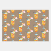 クラフト紙トロピカルカクテルトゥーカンインパラダイス ラッピングペーパーシート (正面2)