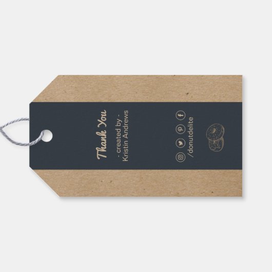 クラフト紙ドーナツギフトラベル ギフトタグ (裏面横)