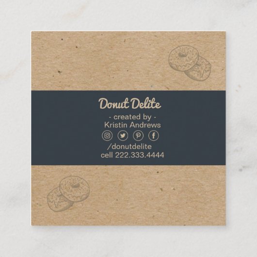 クラフト紙ドーナツスクエアビジネスカード スクエア名刺 (裏面)