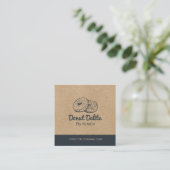 クラフト紙ドーナツスクエアビジネスカード スクエア名刺 (スタンド正面)