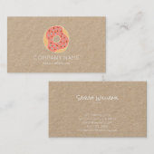 クラフト紙ドーナツパン屋の菓子のかわいい名刺 名刺 (正面/裏面)