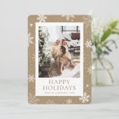 クラフト紙ハッピーホリデイズスノーフレークスノーフェイト シーズンカード (スタンド正面)