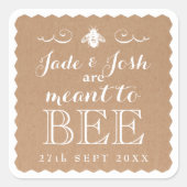 クラフト紙ハニーメイドトゥbee結婚式の引き出物 スクエアシール (正面)