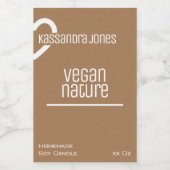 クラフト紙ハートシェイプヴィンテージブラウンキャンドル フードラベル (シングルラベル)