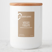 クラフト紙ハートシェイプヴィンテージブラウンキャンドル フードラベル (正面)