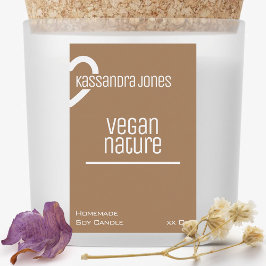 クラフト紙ハートシェイプヴィンテージブラウンキャンドル フードラベル