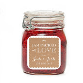 クラフト紙ハート結婚式の引き出物ジャムジャムジャムシール スクエアシール